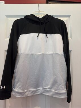 Under Armour Black and White Colorblock Pullover Hoodie
